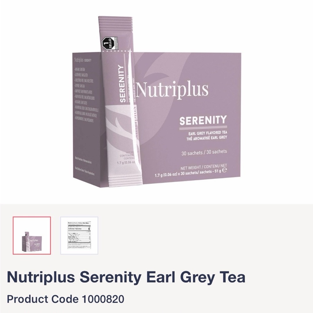 Nutriplus Serenity Earl Grey Tea - Lavender Sachets
